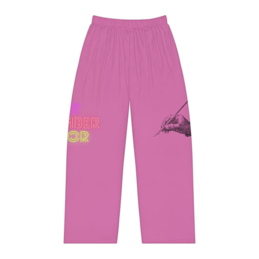 Women's Pajama Pants: Writing Lite Pink