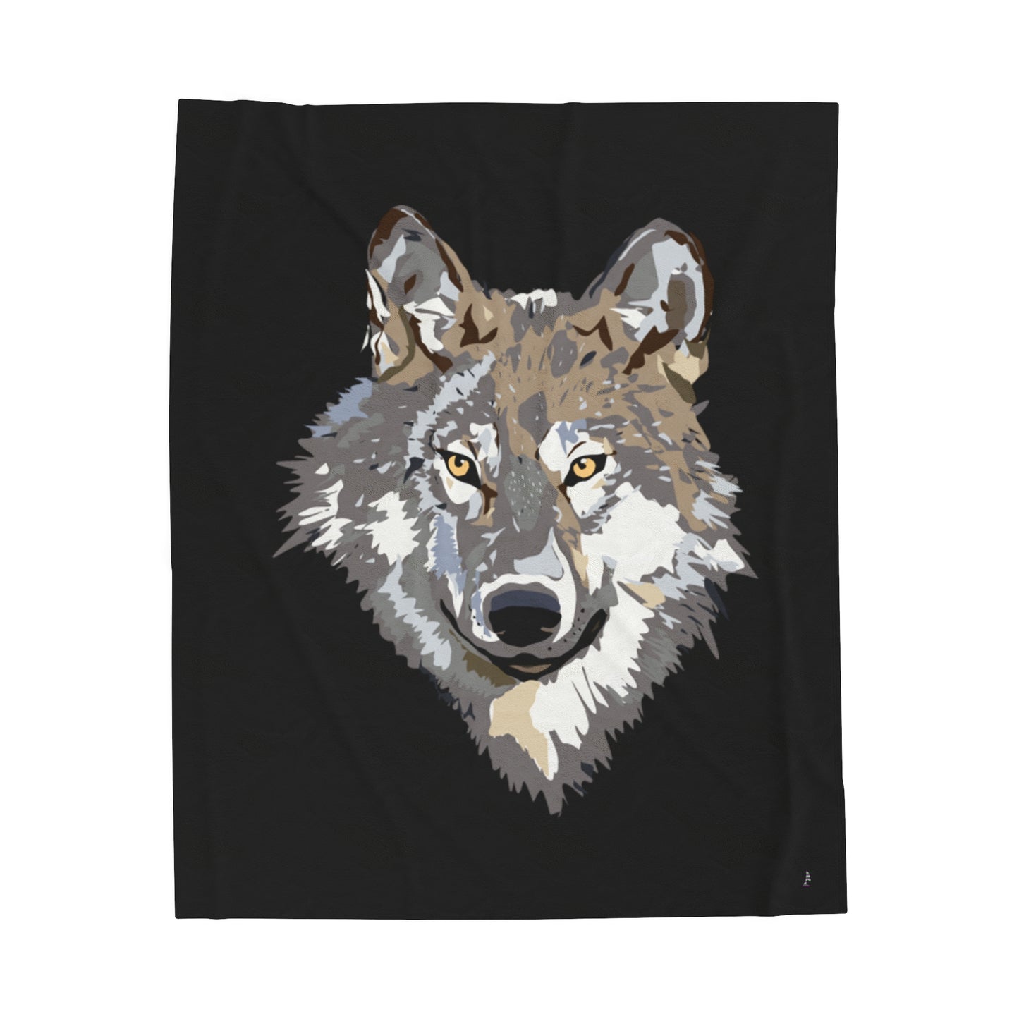 Velveteen Plush Blanket: Wolves Black