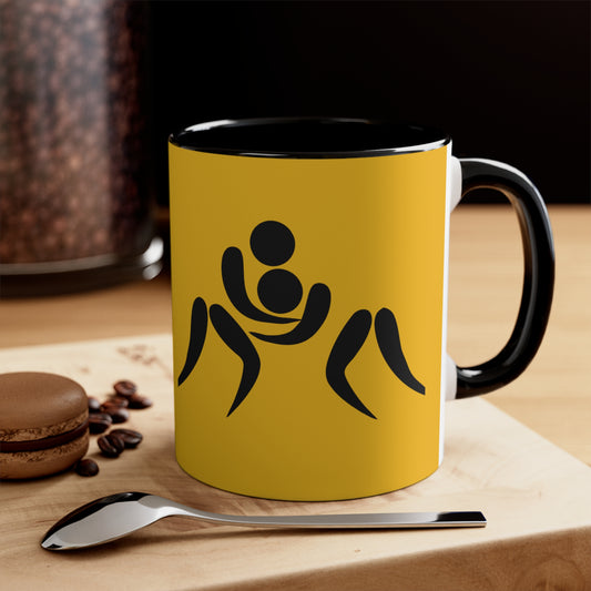 Accent Coffee Mug, 11oz: Wrestling Yellow
