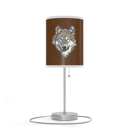 Lamp on a Stand, US|CA plug: Wolves Brown