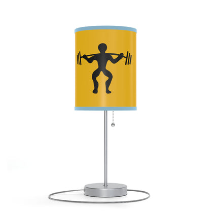 Lamp on a Stand, US|CA plug: Weightlifting Yellow