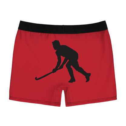 Men's Boxer Briefs: Hockey Dark Red