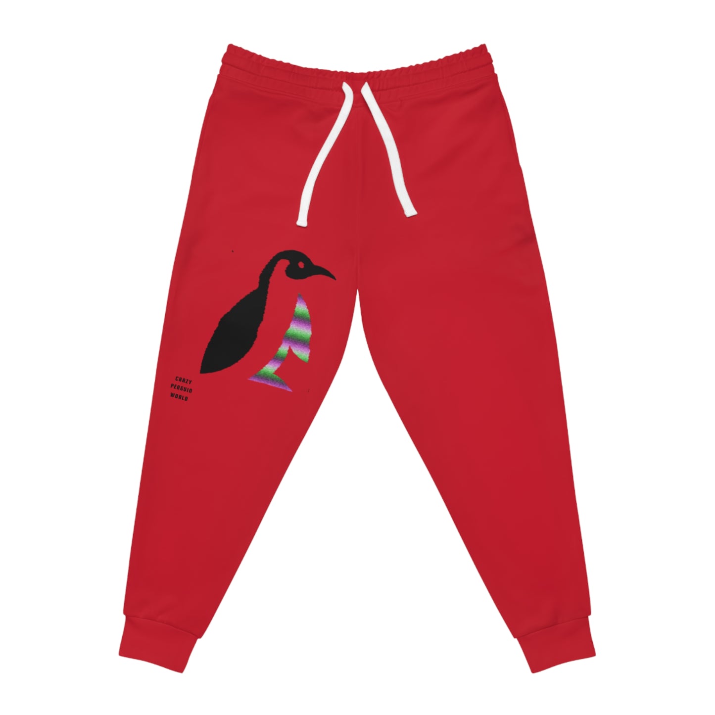 Athletic Joggers: Crazy Penguin World Logo Dark Red