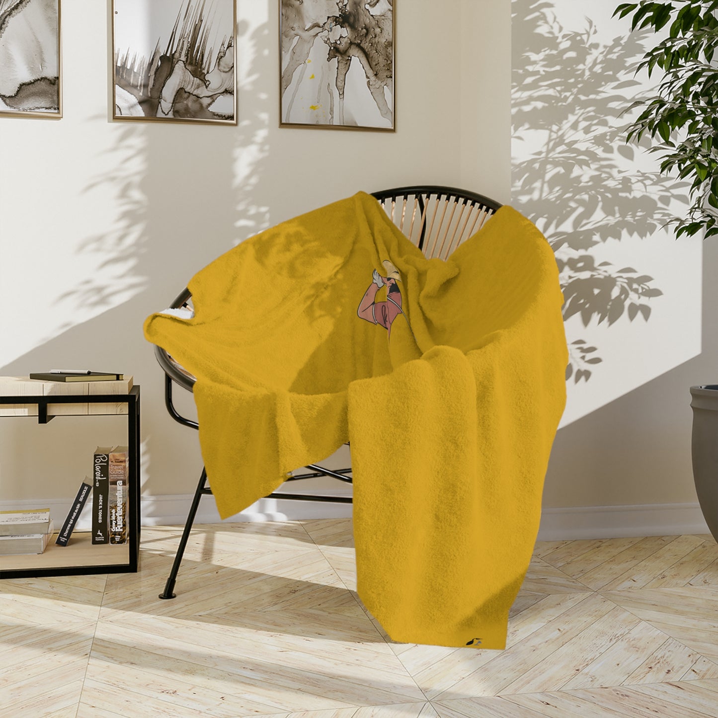 Velveteen Minky Blanket: Golf Yellow