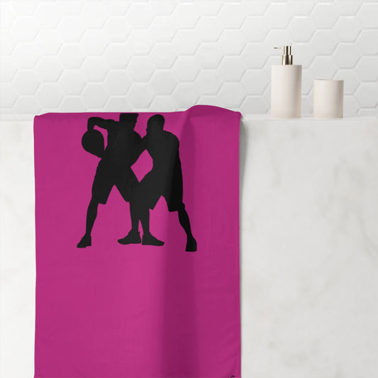 Mink-Cotton Towel: Basketball Pink