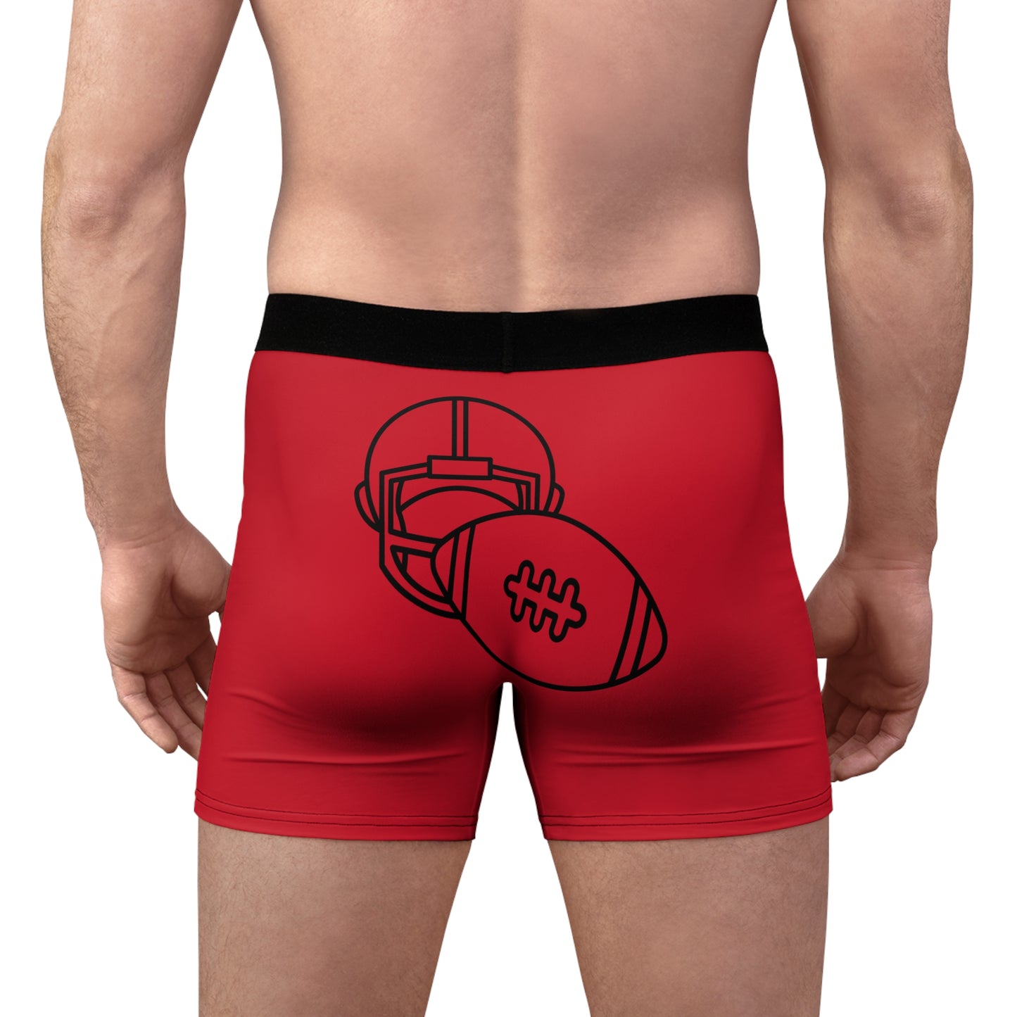 Men's Boxer Briefs Football Dark Red