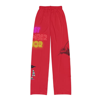 Kids Pajama Pants: Writing Dark Red