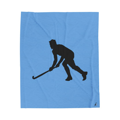 Velveteen Plush Blanket: Hockey Lite Blue