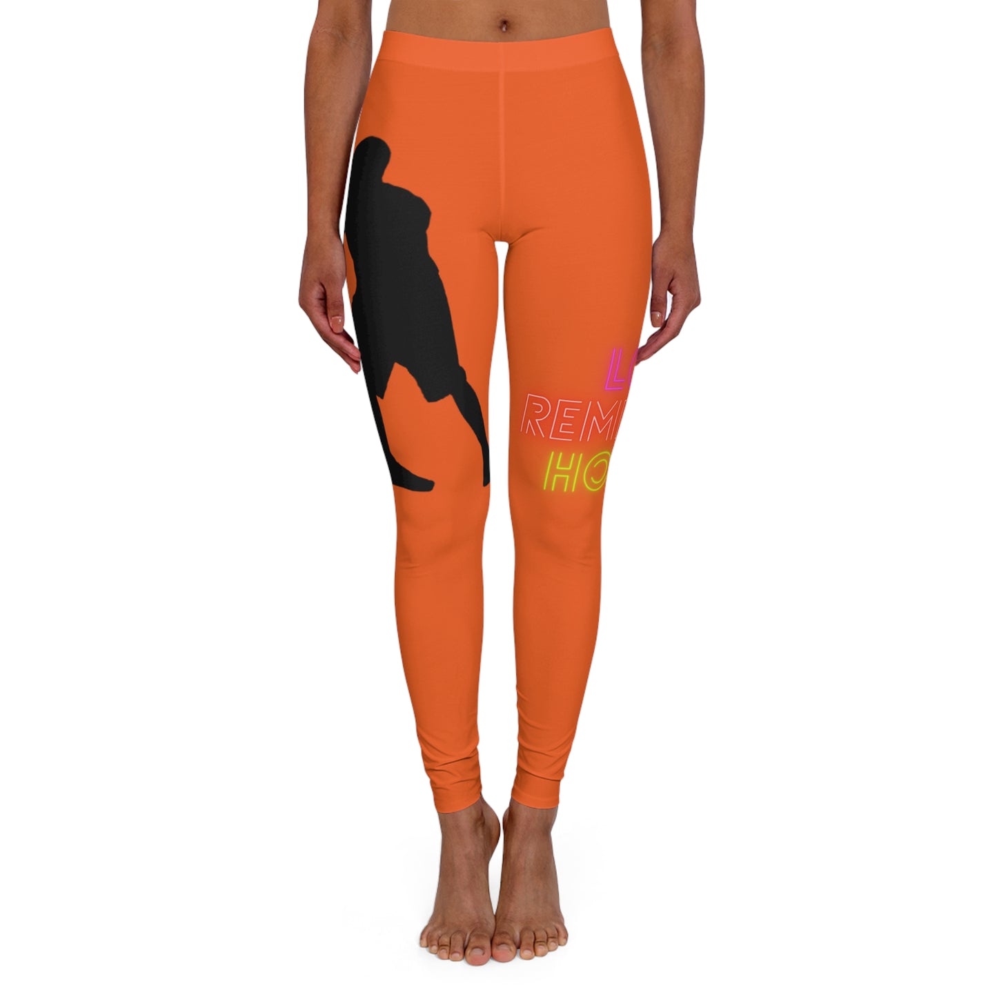 Women's Spandex Leggings: Basketball Orange