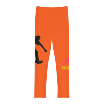 Youth Full-Length Leggings: Skateboarding Orange