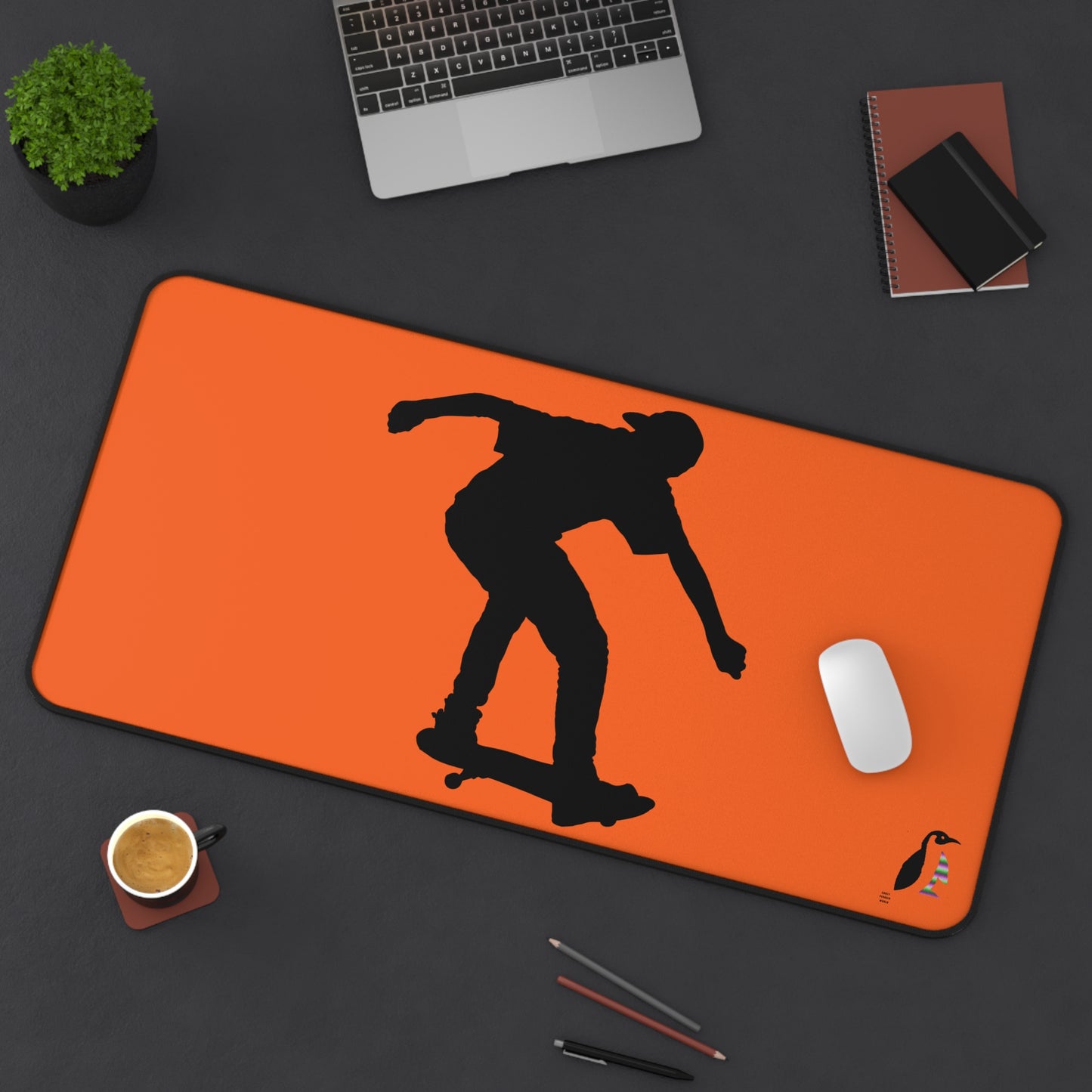 Desk Mat: Skateboarding Orange