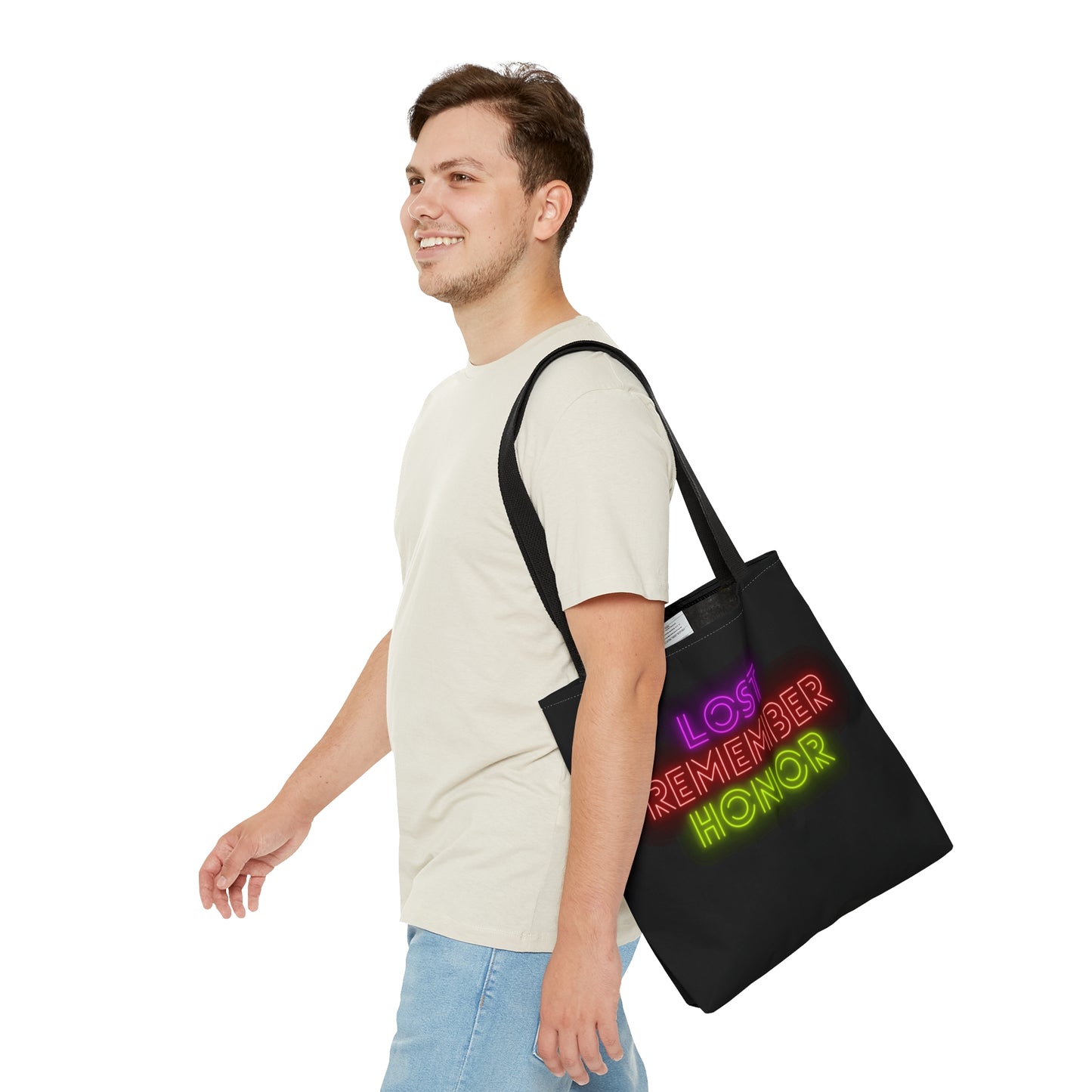 Tote Bag: Lost Remember Honor Black