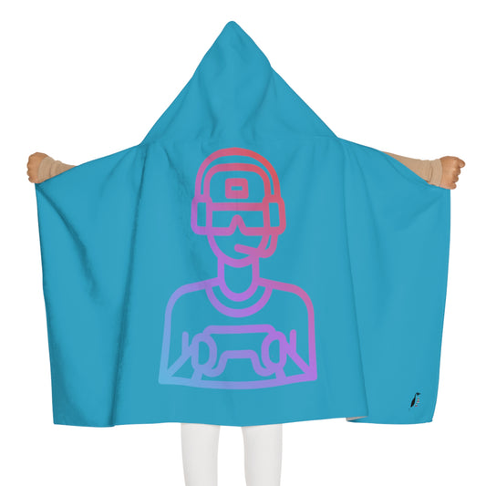 Youth Hooded Towel: Gaming Turquoise