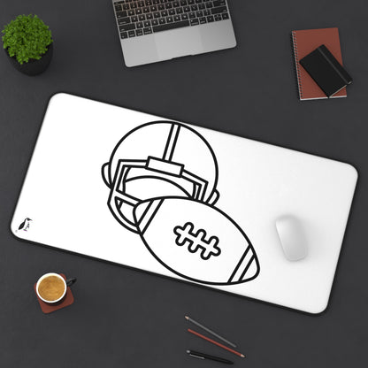 Desk Mat: Football White