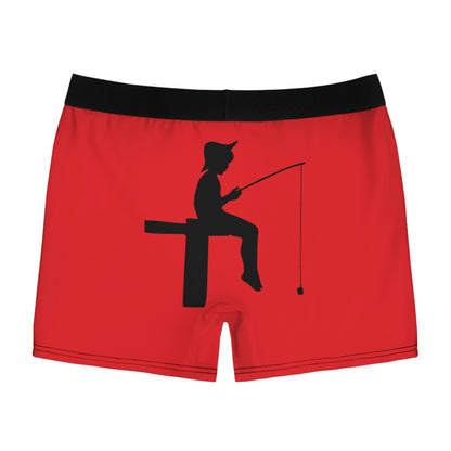 Men's Boxer Briefs: Fishing Red