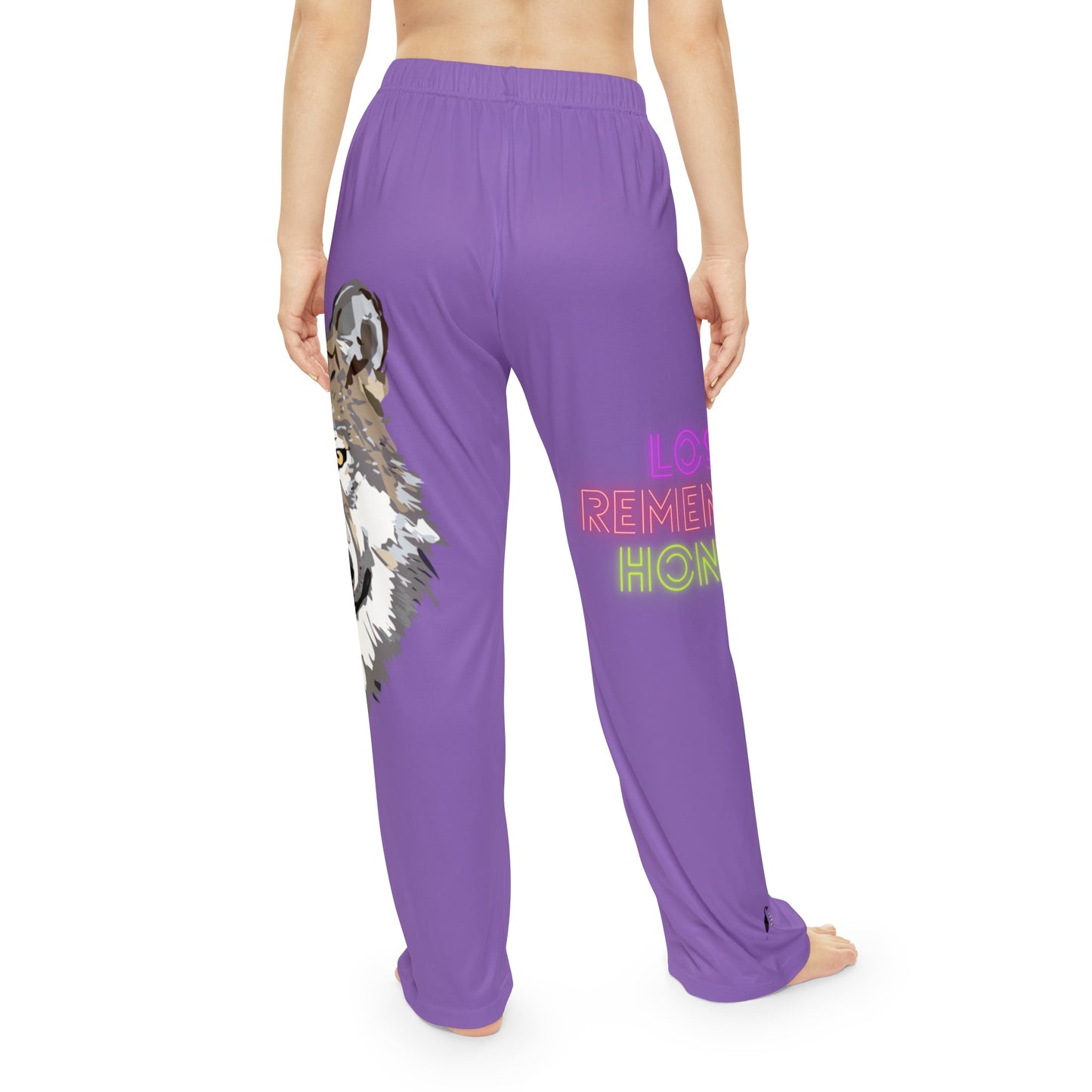 Women's Pajama Pants: Wolves Lite Purple