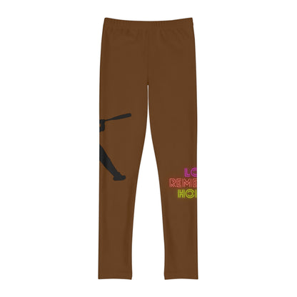 Youth Full-Length Leggings: Baseball Brown