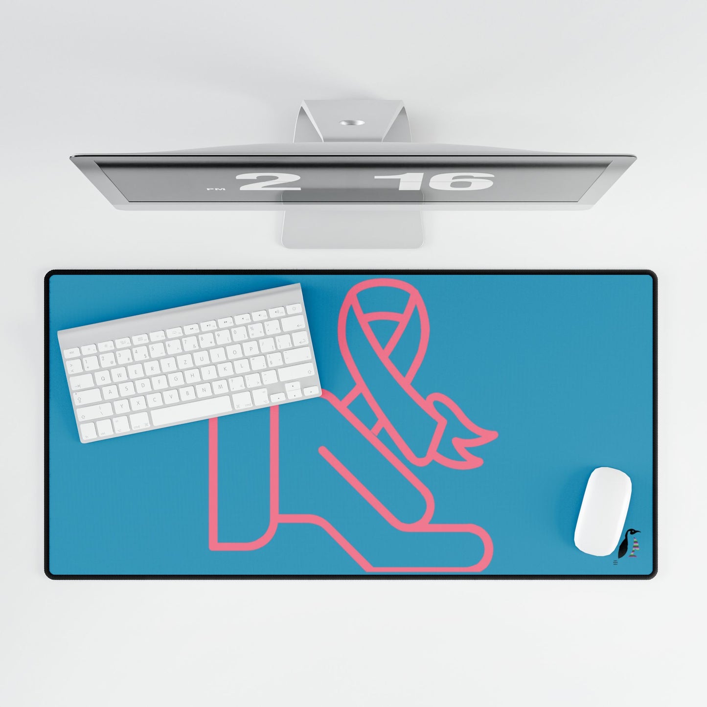 Desk Mats: Fight Cancer Turquoise