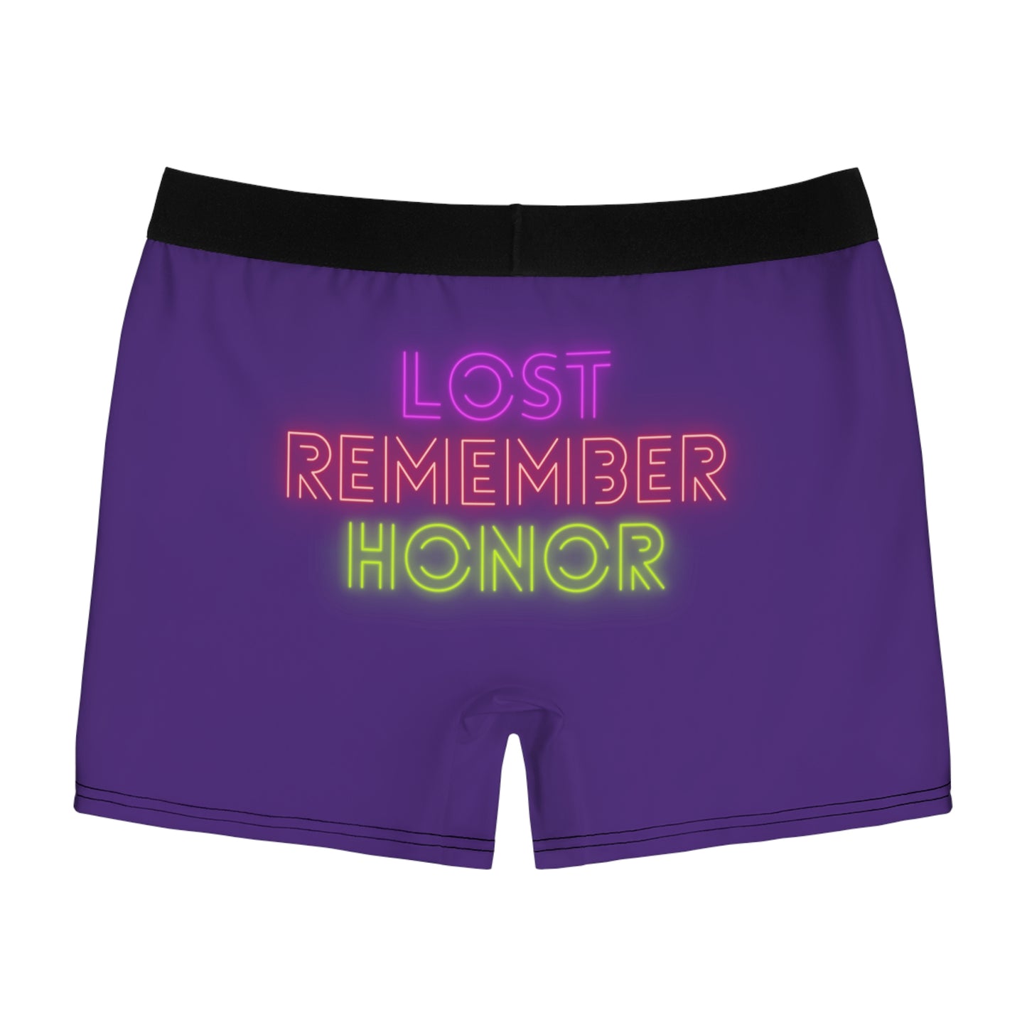 Men's Boxer Briefs: Lost Remember Honor Purple