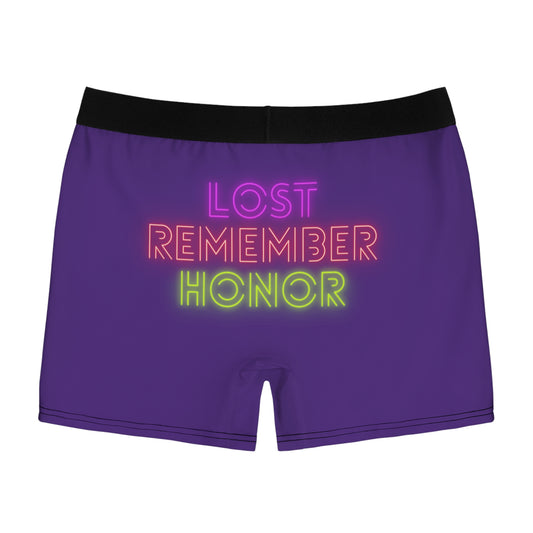 Men's Boxer Briefs: Lost Remember Honor Purple