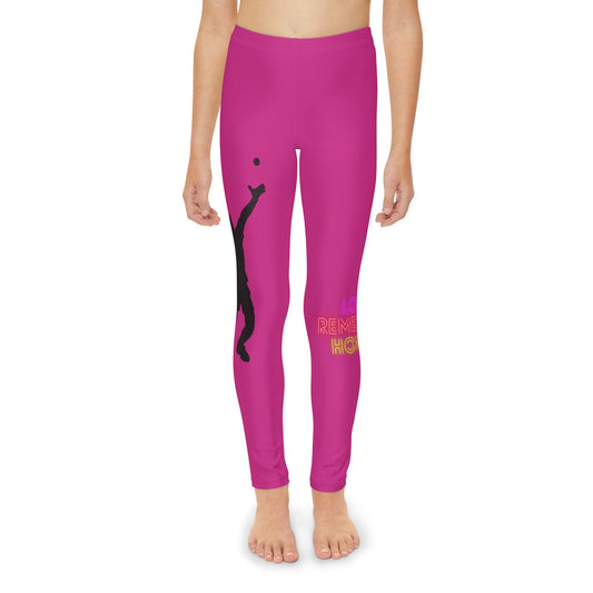 Youth Full-Length Leggings: Tennis Pink