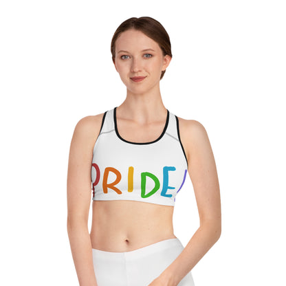 Sports Bra: LGBTQ Pride White