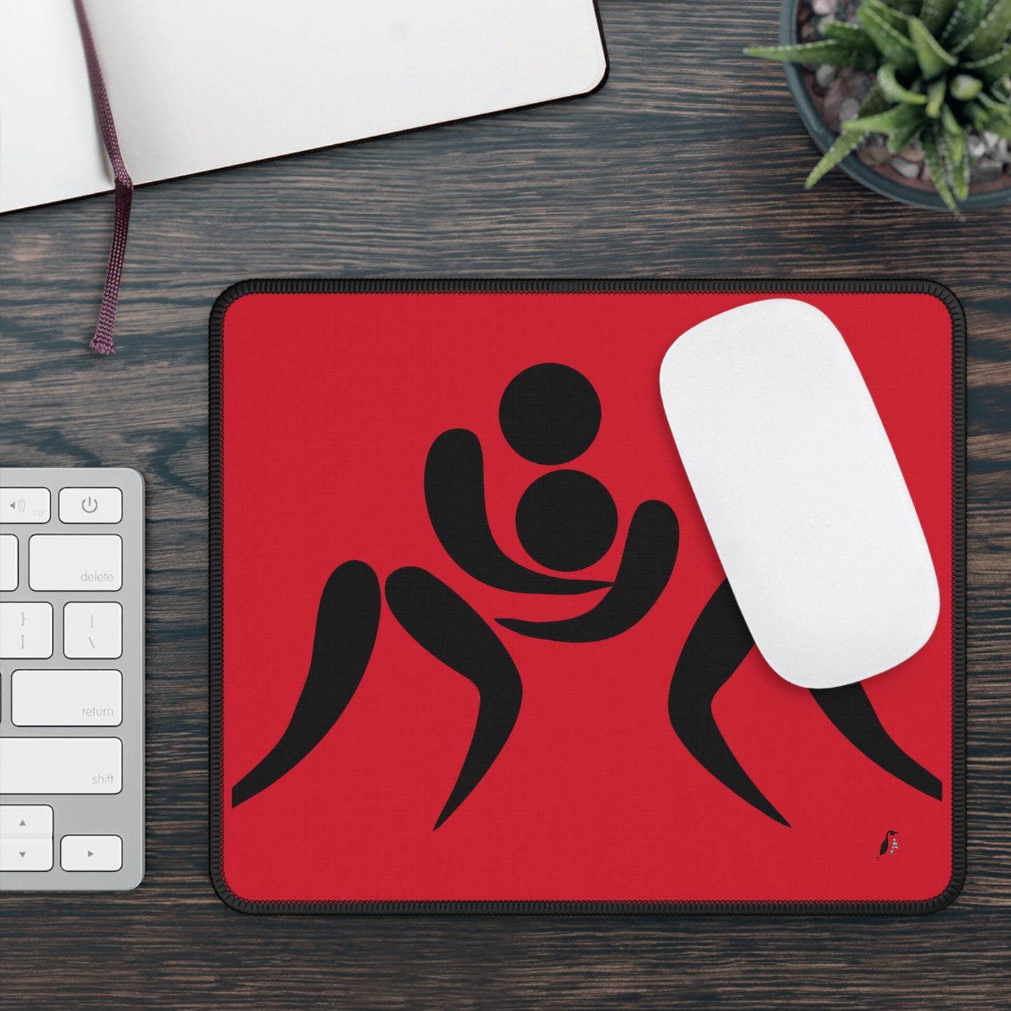 Gaming Mouse Pad: Wrestling Dark Red