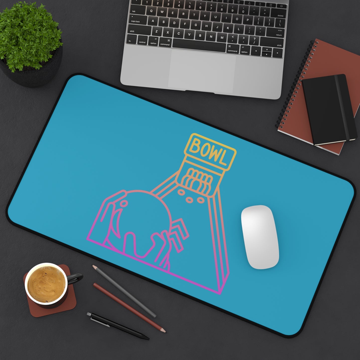 Desk Mat: Bowling Turquoise