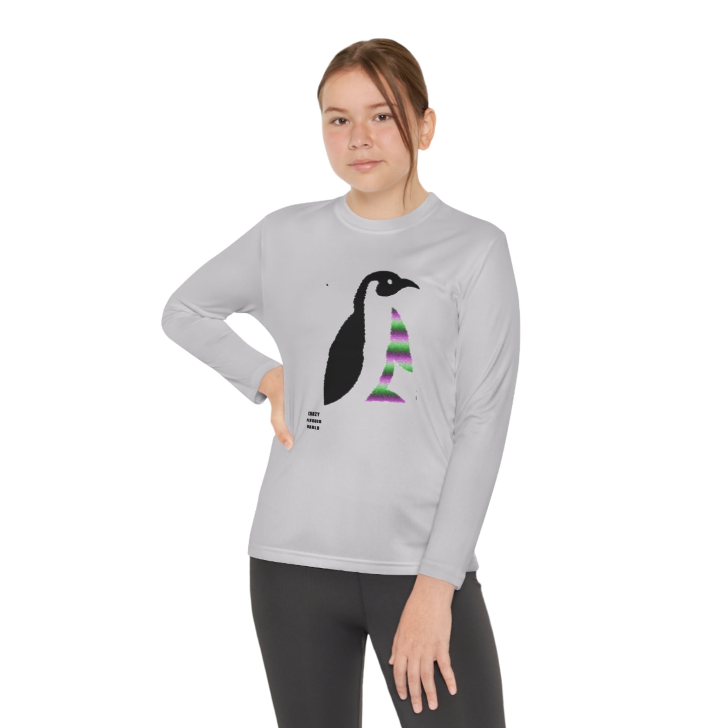 Youth Long Sleeve Competitor Tee: Crazy Penguin World Logo