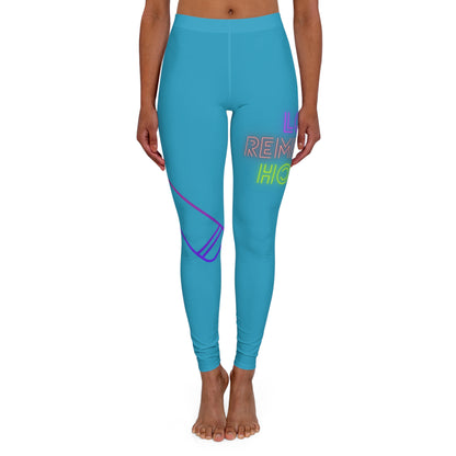 Women's Spandex Leggings: Music Turquoise