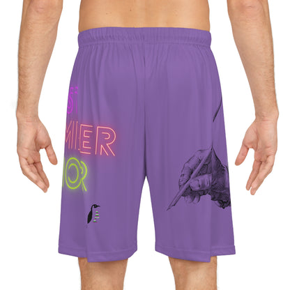 Basketball Shorts: Writing Lite Purple