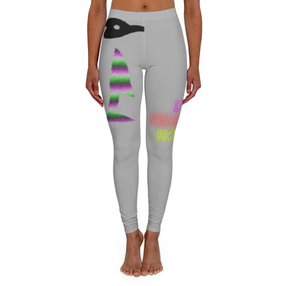 Women's Spandex Leggings: Crazy Penguin World Logo Lite Grey