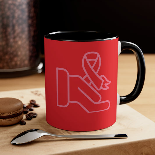Accent Coffee Mug, 11oz: Fight Cancer Red