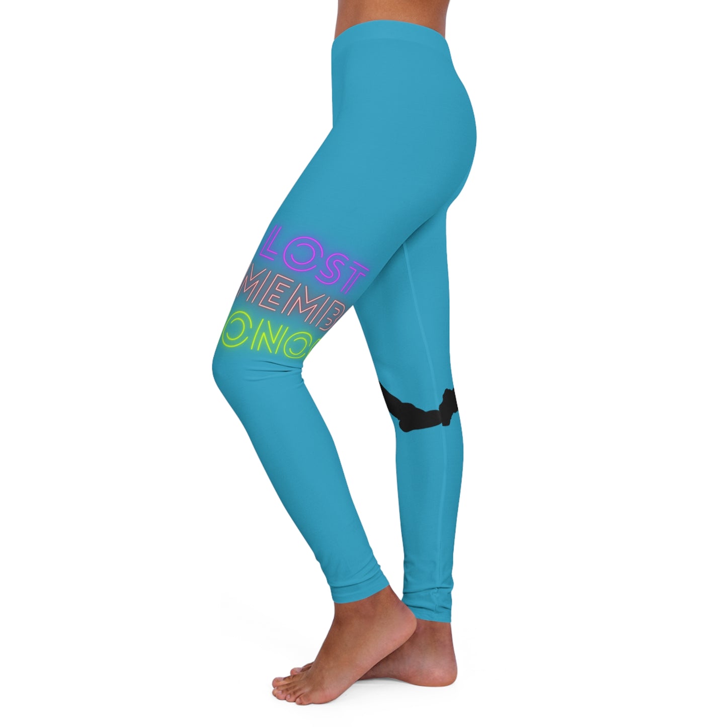 Women's Spandex Leggings: Baseball Turquoise