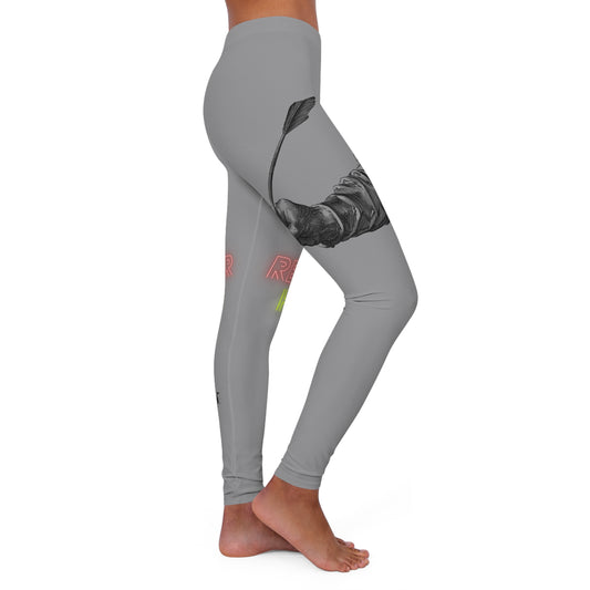 Women's Spandex Leggings: Writing Grey