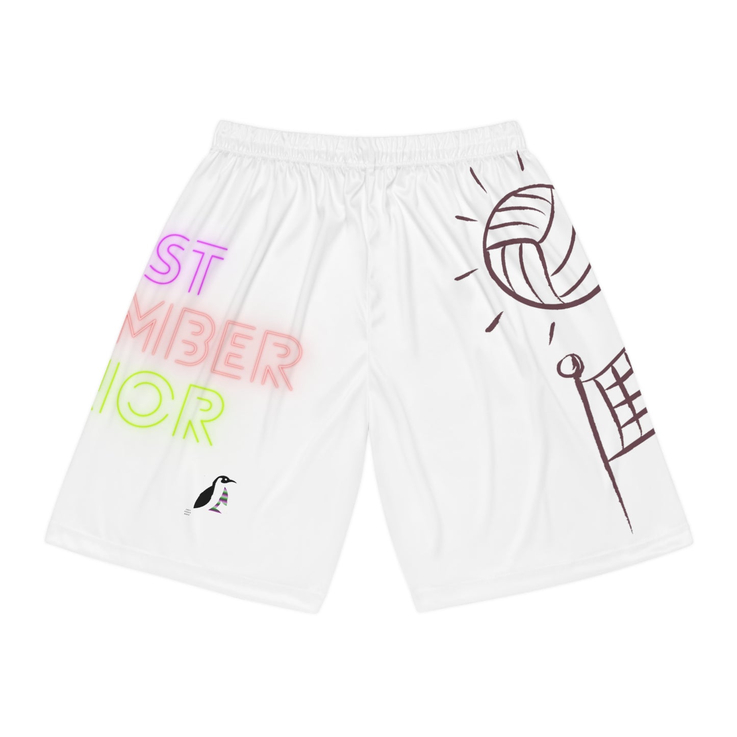 Basketball Shorts: Volleyball White