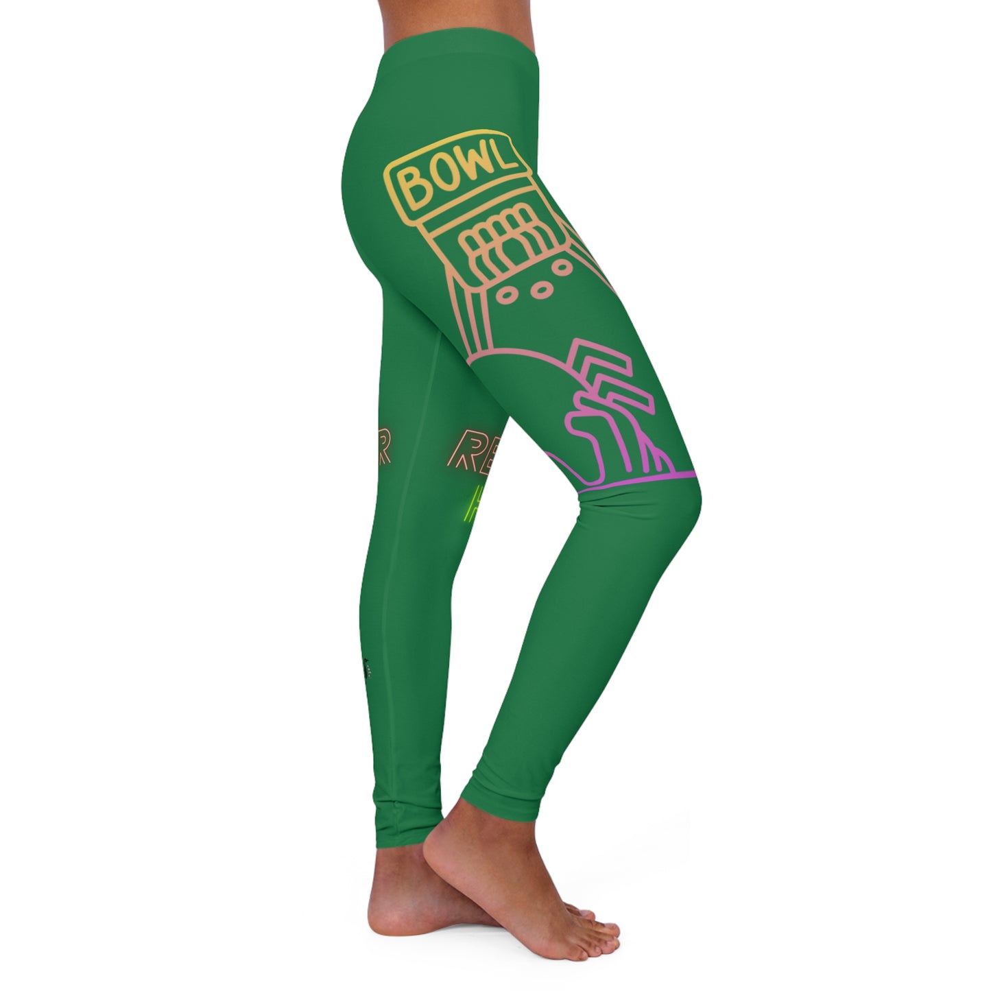 Women's Spandex Leggings: Bowling Dark Green