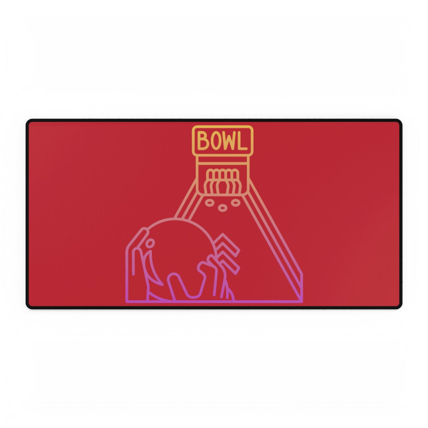 Desk Mats: Bowling Dark Red