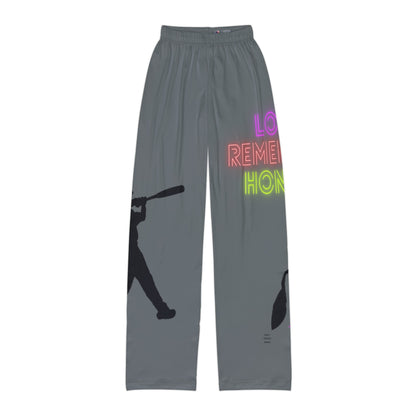 Kids Pajama Pants: Baseball Dark Grey