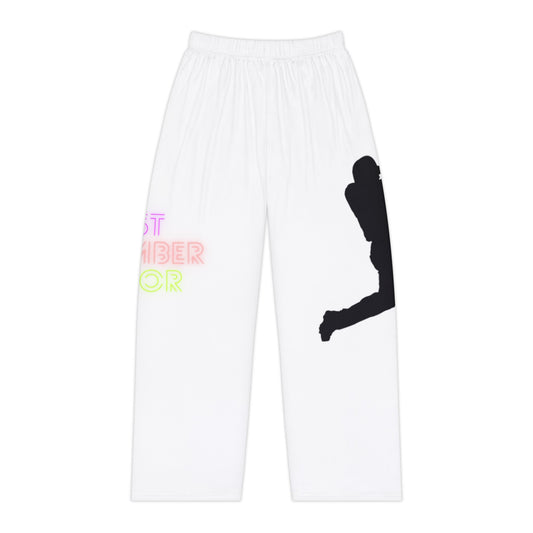 Women's Pajama Pants: Baseball White