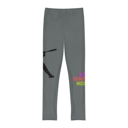 Youth Full-Length Leggings: Baseball Dark Grey