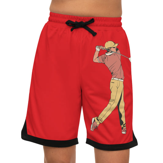 Basketball Rib Shorts: Golf Red