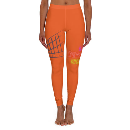 Women's Spandex Leggings: Volleyball Orange