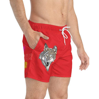 Swim Trunks: Wolves Red