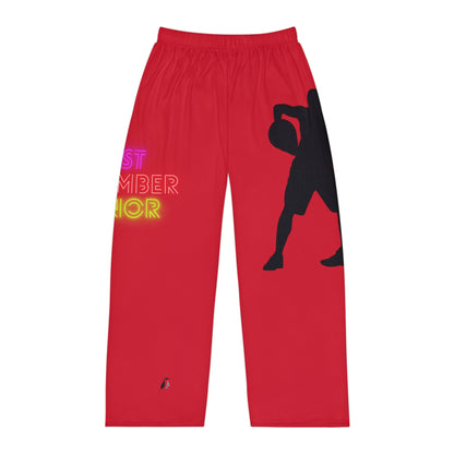 Men's Pajama Pants: Basketball Dark Red