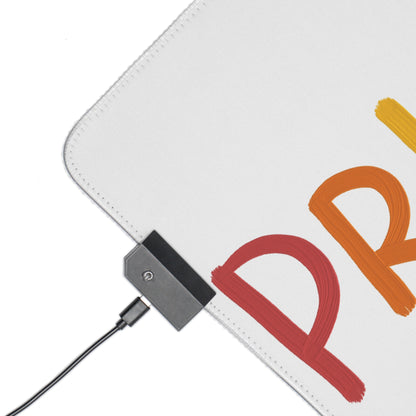 LED Gaming Mouse Pad: LGBTQ Pride White