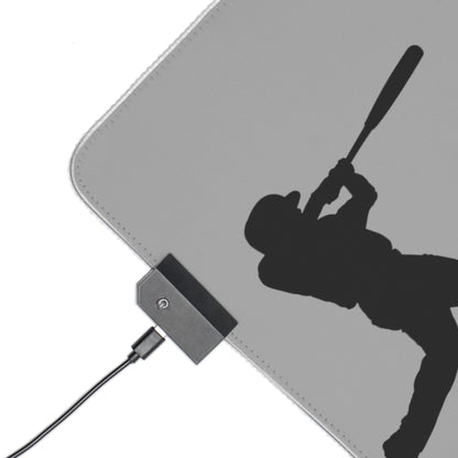 LED Gaming Mouse Pad: Baseball Lite Grey