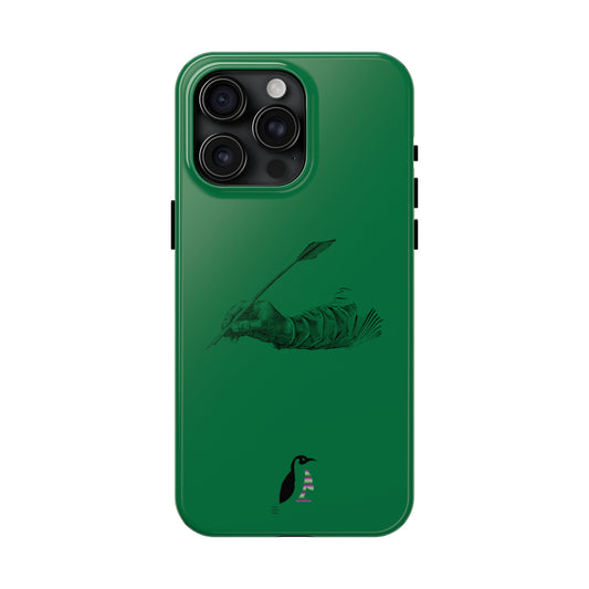 Tough Phone Cases (for iPhones): Writing Dark Green