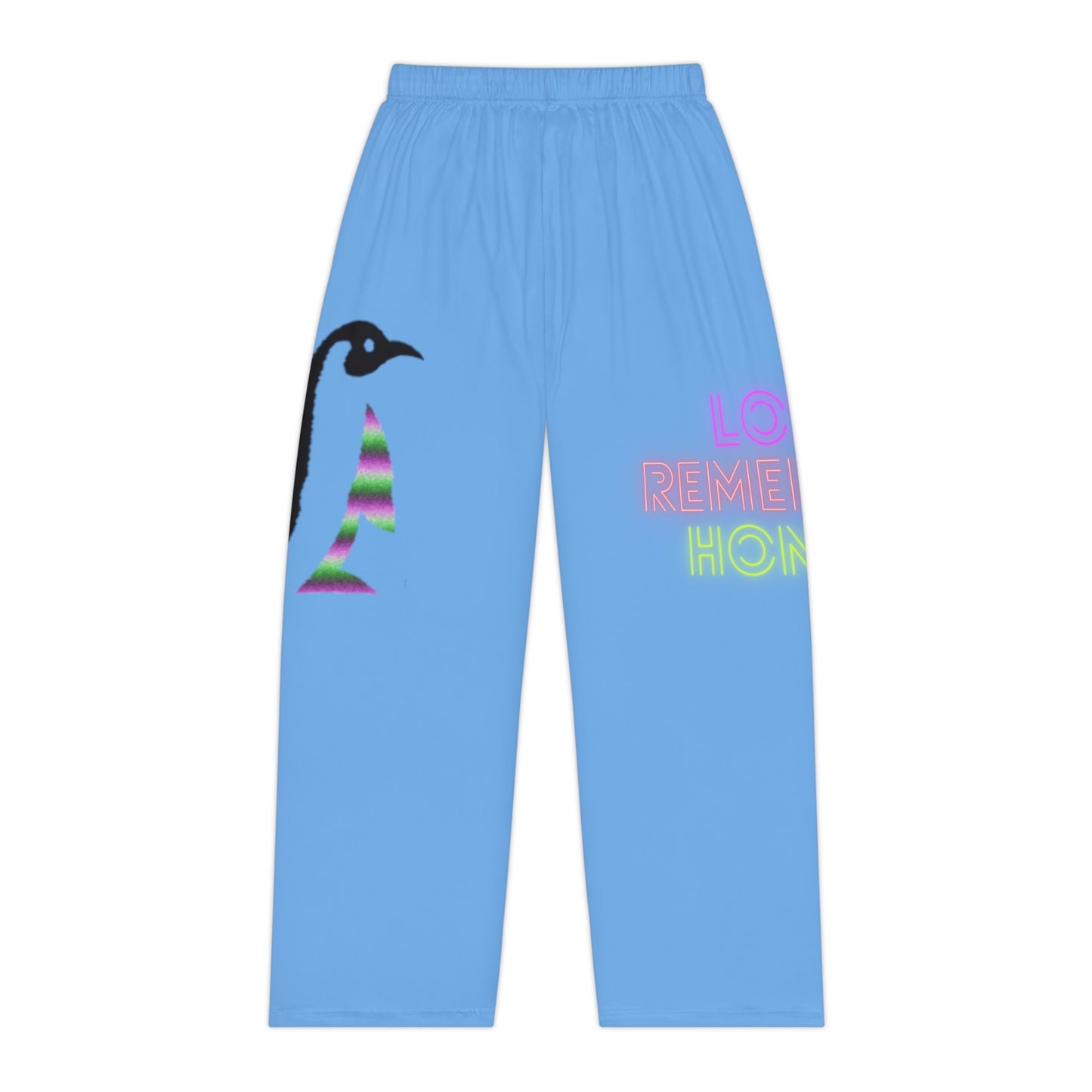 Women's Pajama Pants: Crazy Penguin World Logo Lite Blue