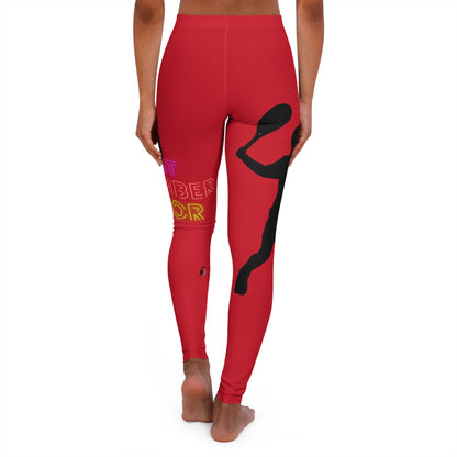 Women's Spandex Leggings: Tennis Dark Red